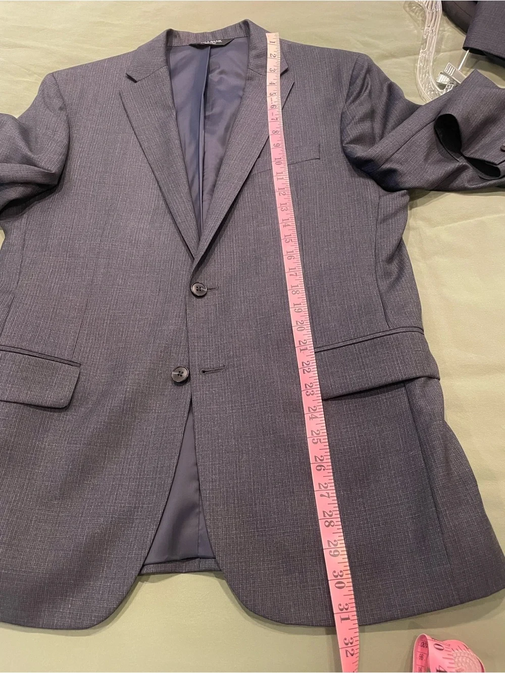 Jos. A. Bank Men's Dark Gray Slim Fit 41R Two-Button Suit 35W